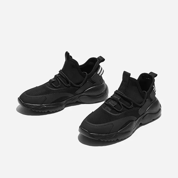 Black Customized Logo MD OEM  ODM Service Top Grade Fashion China Style Breathable Walking Shoe Casual Men