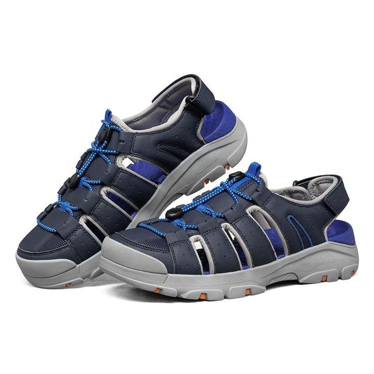 Grey OEM Accept JIAN ER Rubber EVA China Brand Customized Summer Outdoor Beach MD Synthetic Blue Men Boys Closed-toe Sandals