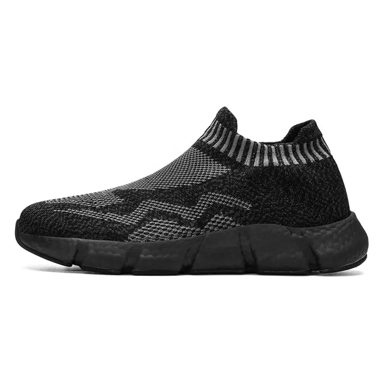 China New Fashion Style Sneakers Knitted Fabric Lightweight Running Walking Casual  Shoes